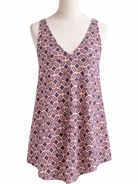 Steezyer Asymmetrical Tank Top Geometric Print Boho Flowy